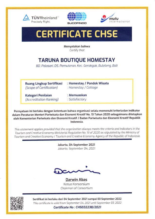 Taruna Boutique Homestay & Spa Pemuteran Exterior foto